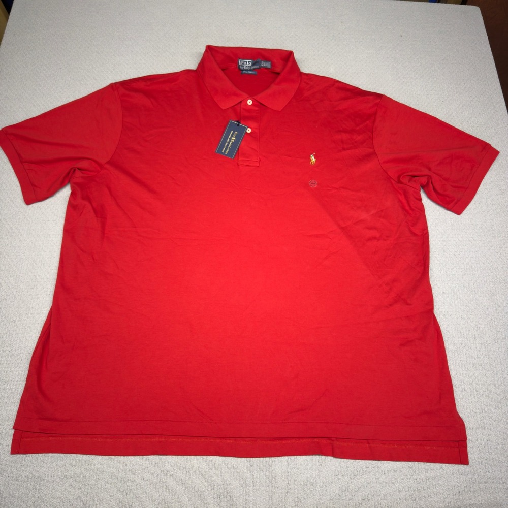 New Polo Ralph Lauren Shirt Mens 4XB Red Cotton Classic Preppy Golf